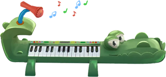 Teclado de juguete Crocopiano con micrófono