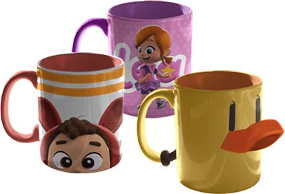 Tres tazas inspiradas en Pop, Lea y Patty