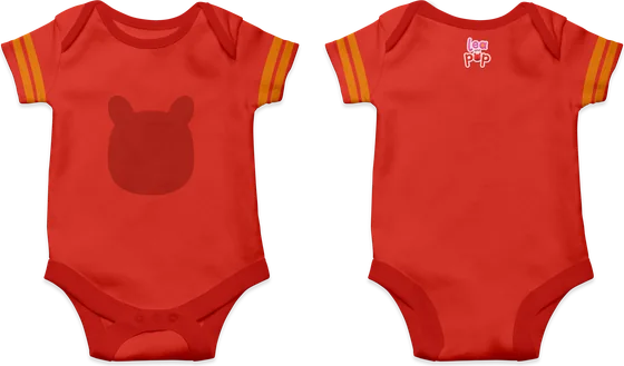 Body de bebé rojo inspirado en la sudadera de Pop